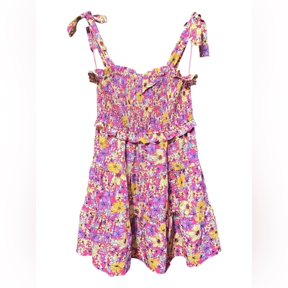 Jodifl Floral Smocked Tie-Strap Dress – Size Large - Picture 1 of 5
